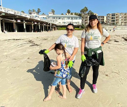 Cleaning up the beach in San Diego